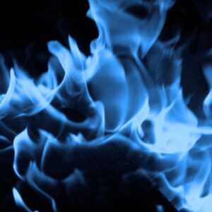 blue flames on a black background