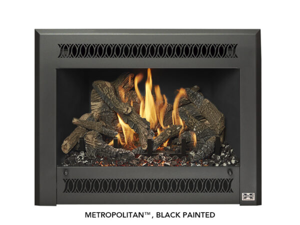 Stock Image - Fireplace X - 34 DVL Deluxe Ember-Glo Fireplace X Gas Insert - Dunrite Chimney and Stove