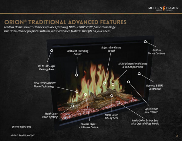 Stock Image - Modern Flames Orion Traditional Insert Electric Fireplaces - Dunrite Chimney and Stove