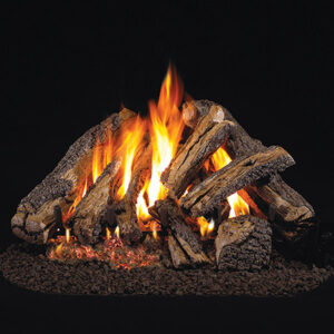 Stock Image - Peterson - Western Campfyre Real Fyre Gas Log Set & Burner - Dunrite Chimney and Stove