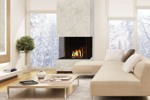 Stock Image - Urbana - U30 Tall Bay Fireplace Urbana Gas Fireplace - Dunrite Chimney and Stove