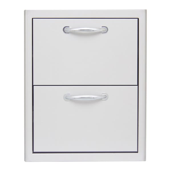 Stock Image - Blaze 16 Inch Double Access Drawer Blaze Grills Storage - Dunrite Chimney and Stove