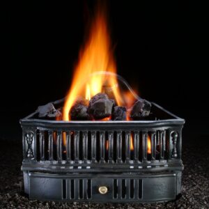 Stock Image - Hargrove Coal Baskets Gas Log Sets - Dunrite Chimney and Stove